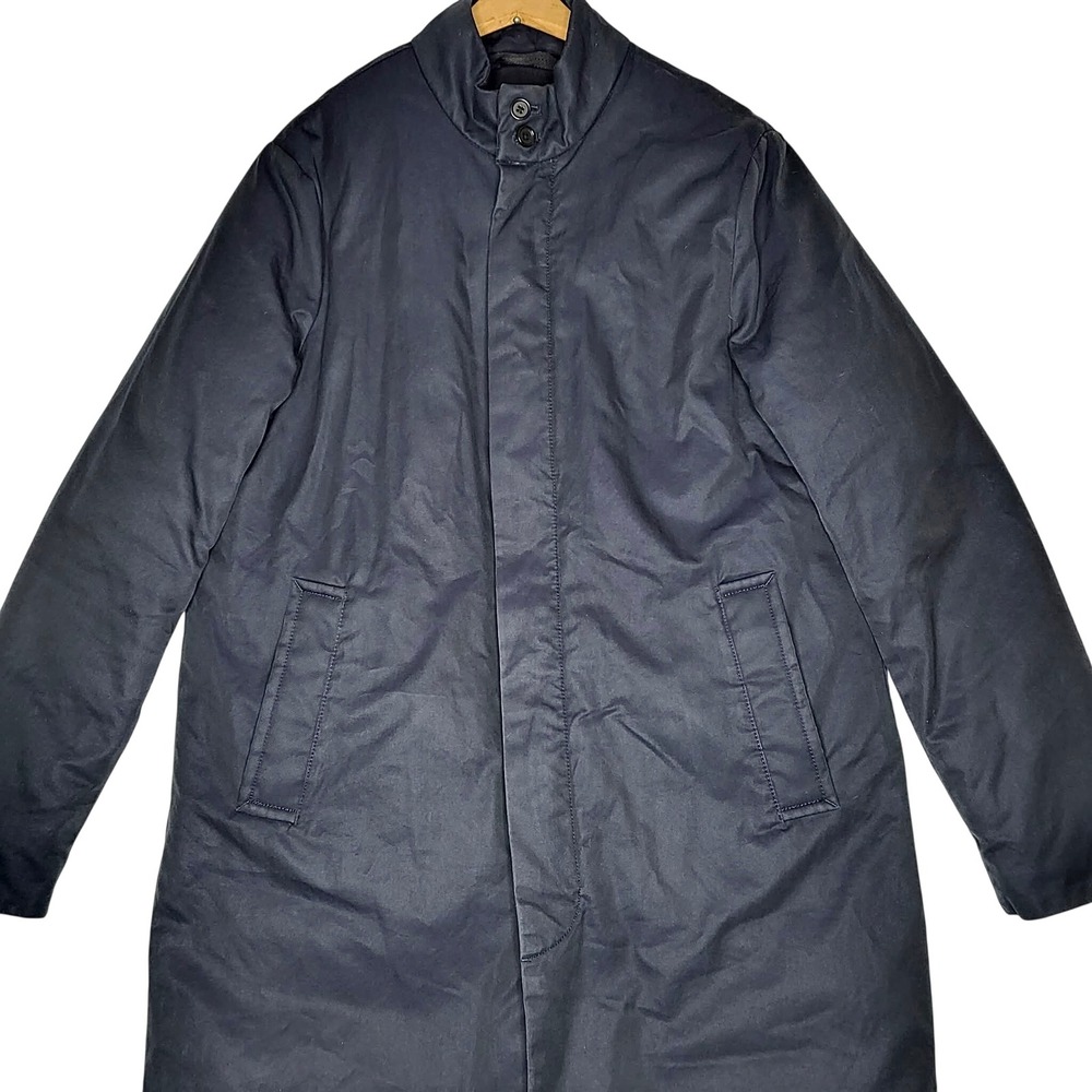 Banana Republic Mens Navy Blue Cotton Insulated Mock Neck Car Coat Jacket Size M